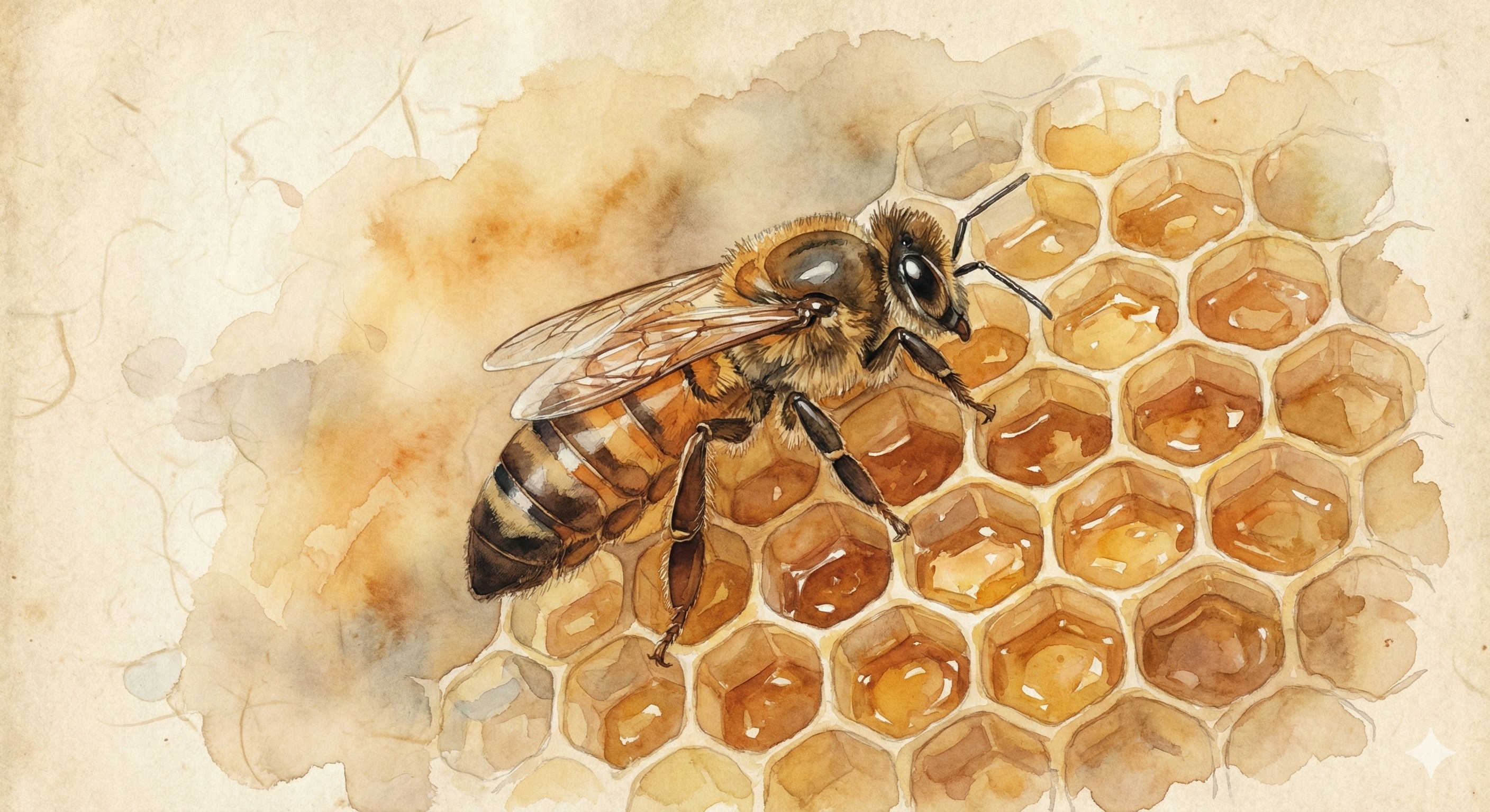 Illustration artistique Abeille Buckfast style aquarelle