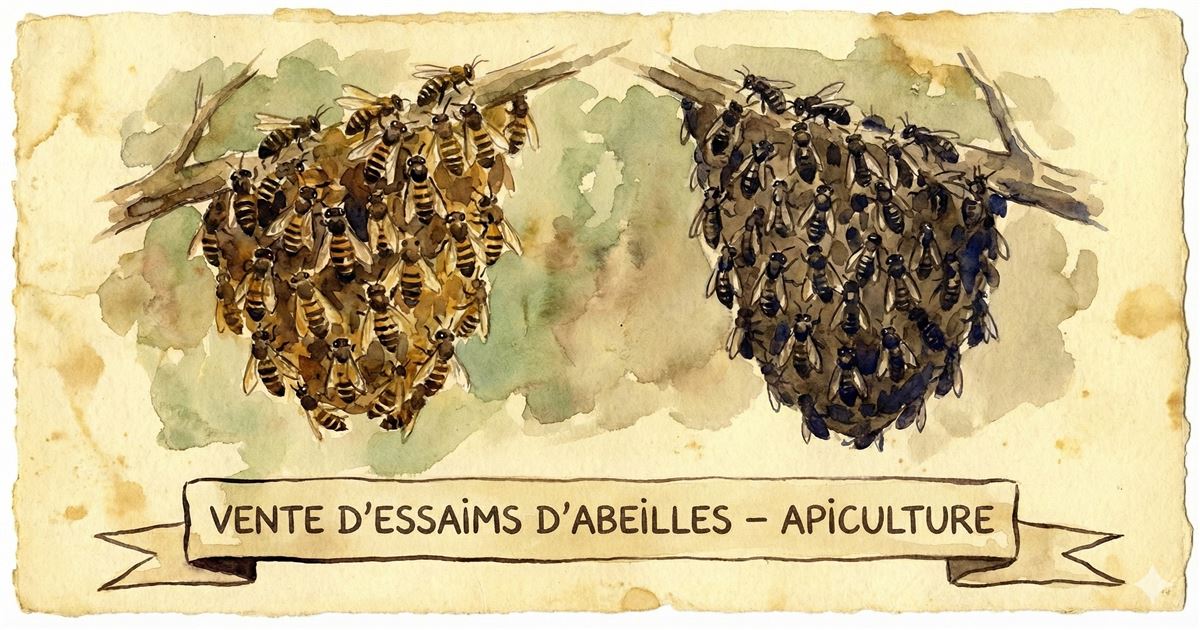 Deux essaims Buckfast et abeilles noires